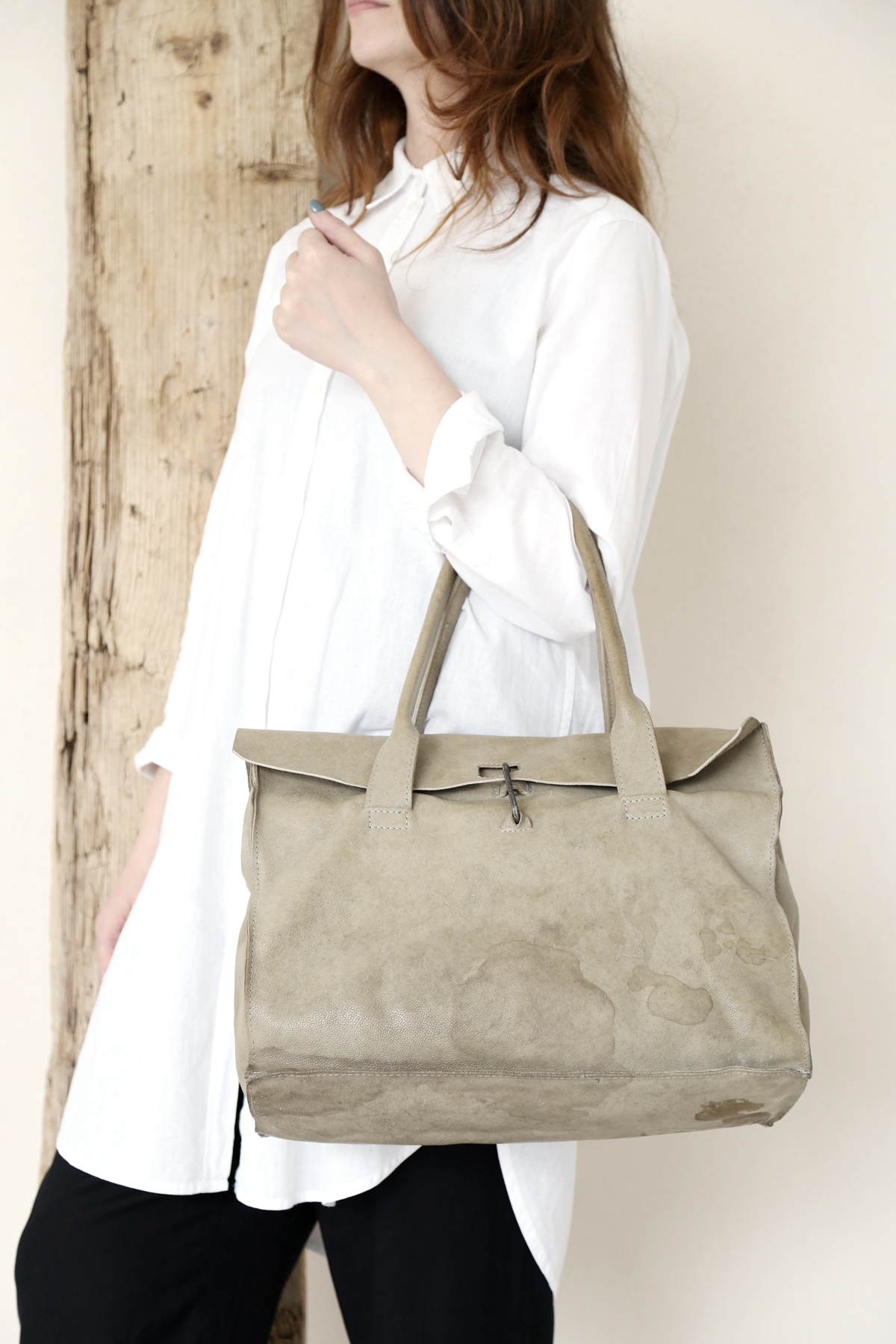 バッグ Tagliovivo Doctor bag L White Doctor Camel D. White - Aged - Tagliovivo | Artisanal
