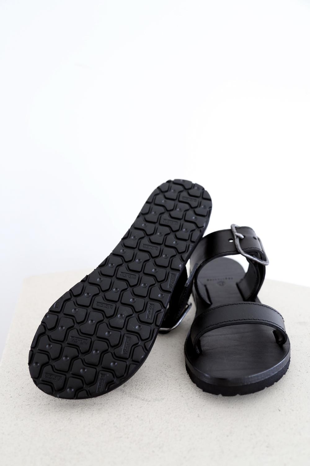 Buckle Sandals Black Leather Tagliovivo Artisanal Leather Bags