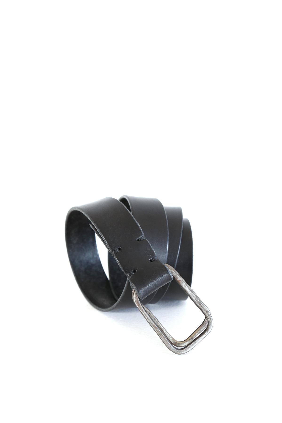 Twin Rectangular Belt Calf Black - Tagliovivo | Artisanal Leather Bags